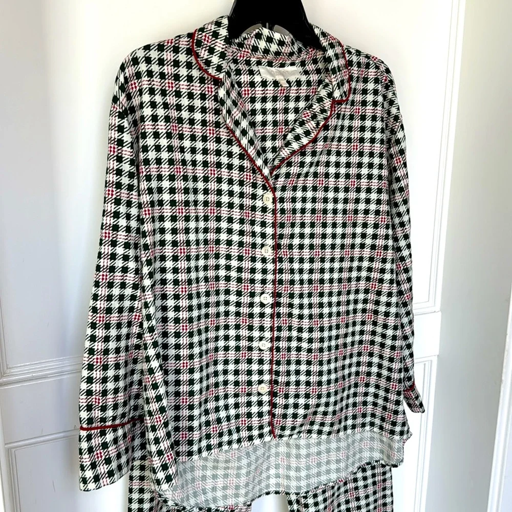 THE GREAT. SLEEP SET The Plaid Pajama Top and Pajama Bottoms Pants Winter Pine 1 - Picture 5 of 16